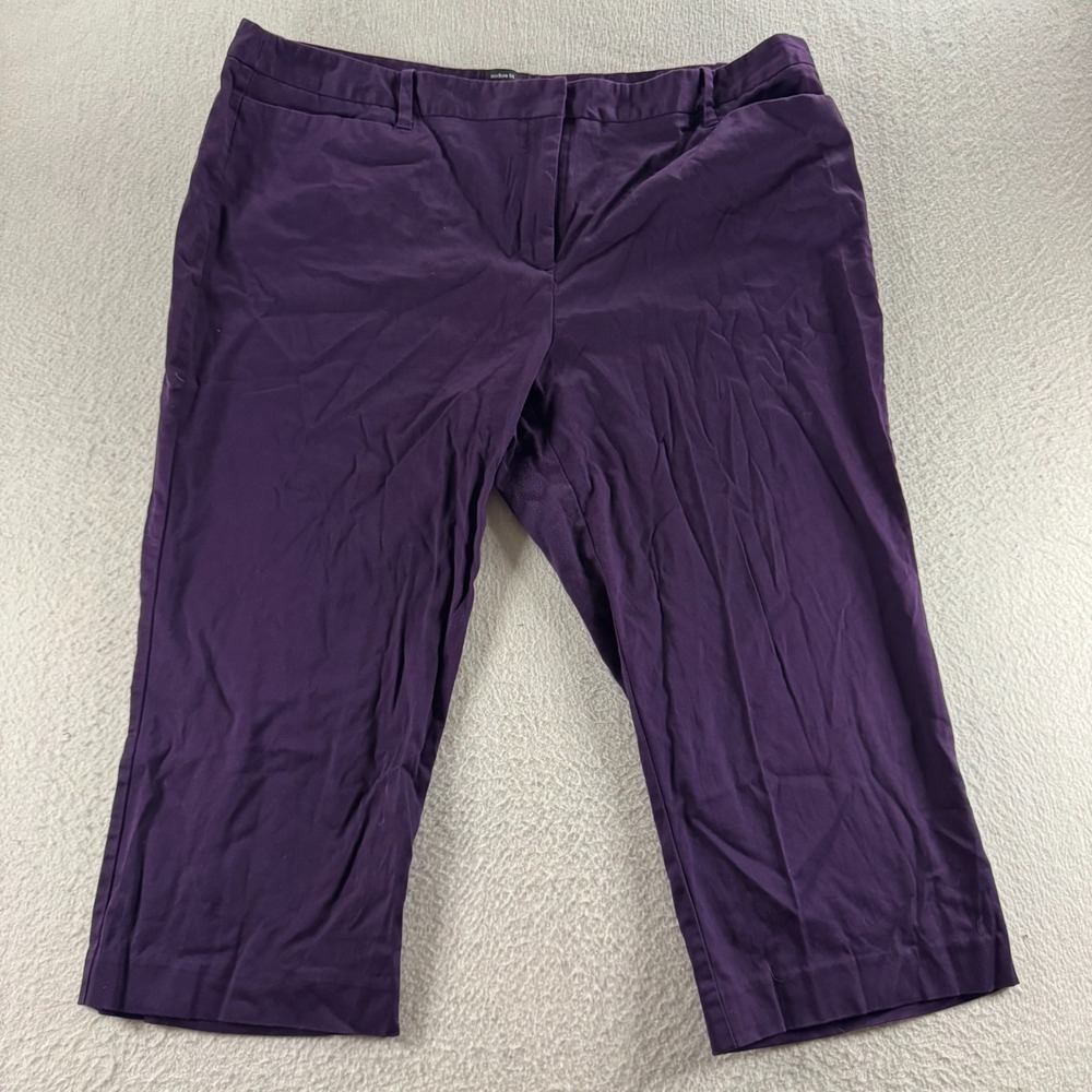 Attention Capri Pants Womens 18 Purple Modern Fit Cotton Stretch Cropped